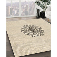 Patterned Moccasin Beige Rug, pat1965brn