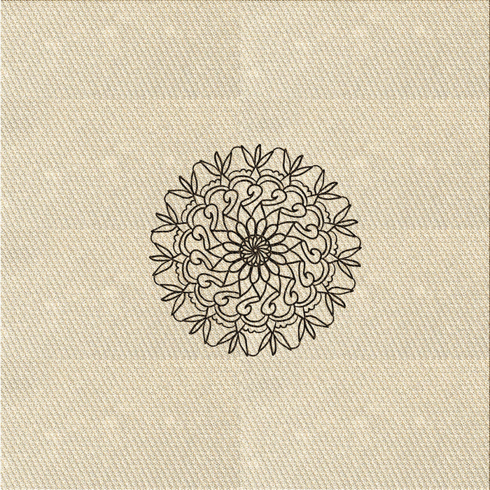 Round Patterned Moccasin Beige Rug, pat1965brn