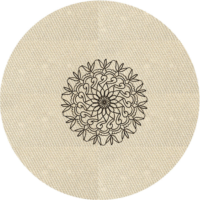 Square Patterned Moccasin Beige Rug, pat1965brn