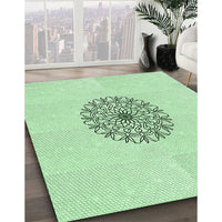 Patterned Mint Green Rug, pat1965grn