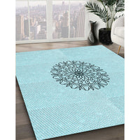 Patterned Electric Blue Rug, pat1965lblu