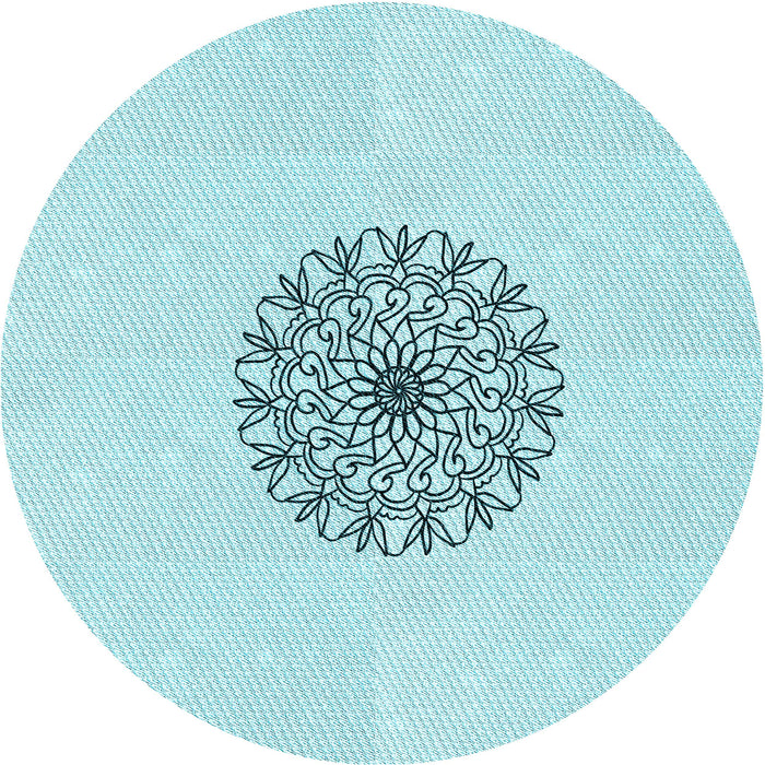 Square Patterned Electric Blue Rug, pat1965lblu