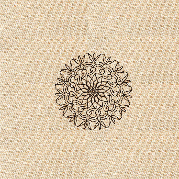 Round Patterned Moccasin Beige Rug, pat1965org