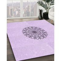 Patterned Bright Lilac Purple Rug, pat1965pur