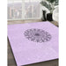 Machine Washable Transitional Bright Lilac Purple Rug in a Family Room, wshpat1965pur