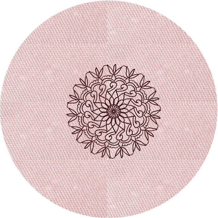 Square Patterned Light Coral Pink Rug, pat1965rd