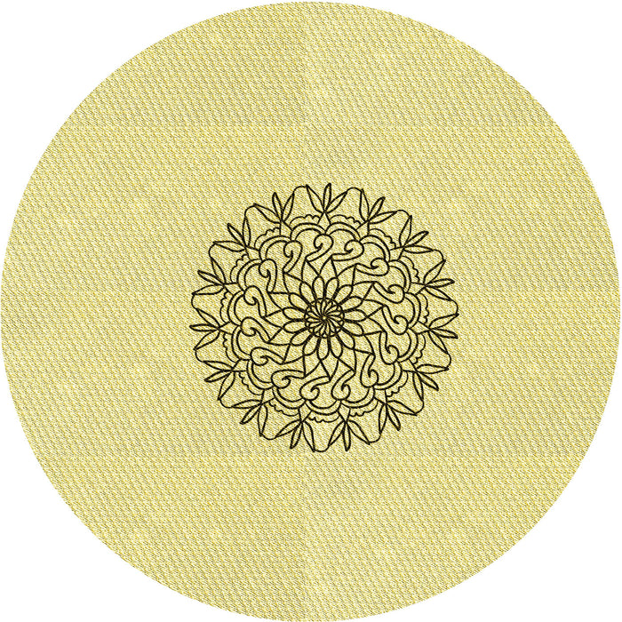 Square Patterned Yellow Rug, pat1965yw