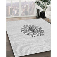 Patterned Dark Gray Novelty Rug, pat1965