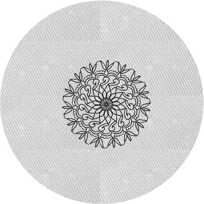 Sideview of Patterned Dark Gray Novelty Rug, pat1965