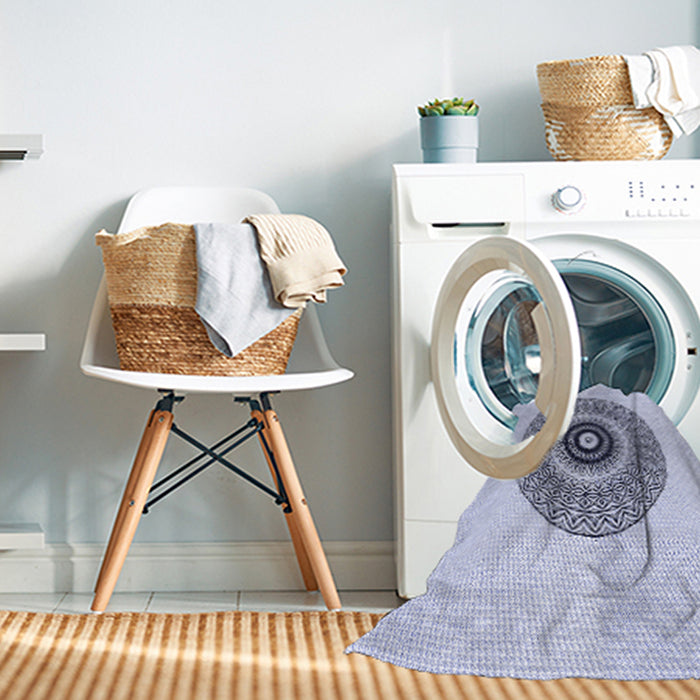 Machine Washable Transitional Lavender Blue Rug in a Washing Machine, wshpat1966blu