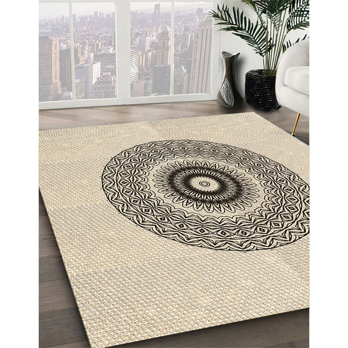 Patterned Moccasin Beige Rug in Family Room, pat1966brn