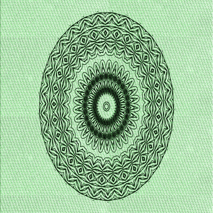 Machine Washable Transitional Mint Green Rug, wshpat1966grn