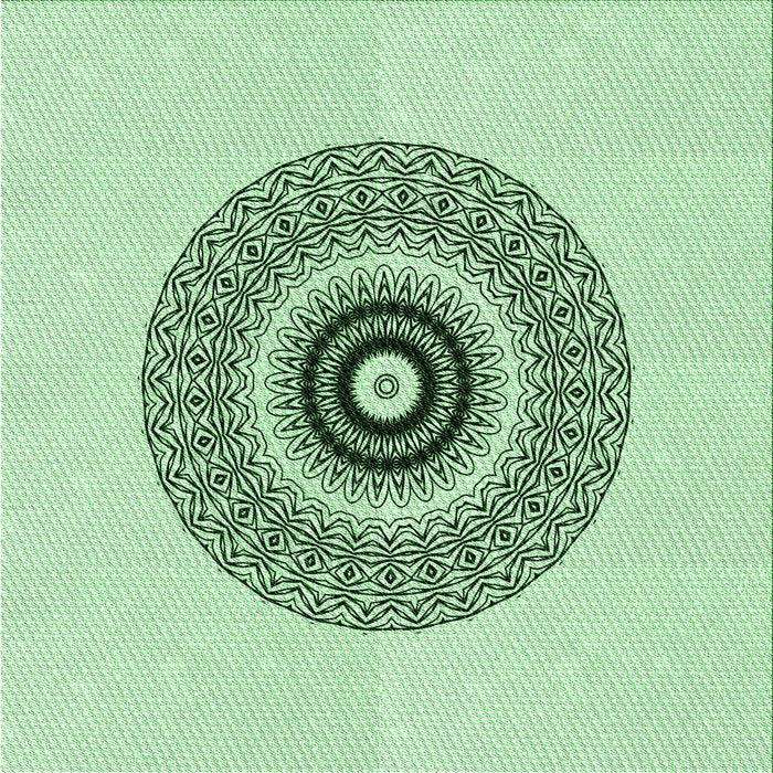 Round Patterned Mint Green Rug, pat1966grn