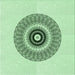 Round Patterned Mint Green Rug, pat1966grn