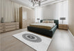 Patterned Platinum Gray Rug in a Bedroom, pat1966gry