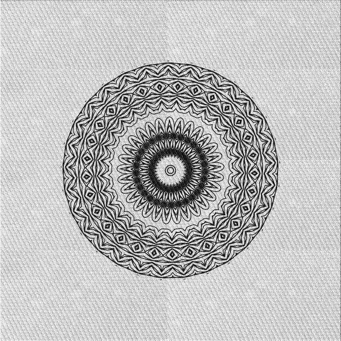 Round Patterned Platinum Gray Rug, pat1966gry