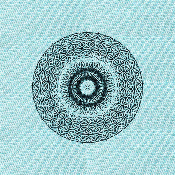 Round Patterned Electric Blue Rug, pat1966lblu