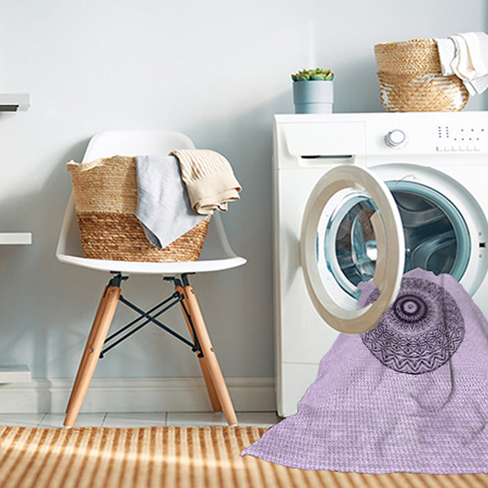 Machine Washable Transitional Lilac Purple Rug in a Washing Machine, wshpat1966pur