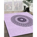 Patterned Lilac Purple Rug in Family Room, pat1966pur