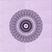 Round Machine Washable Transitional Lilac Purple Rug, wshpat1966pur