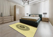 Patterned Sun Yellow Rug in a Bedroom, pat1966yw