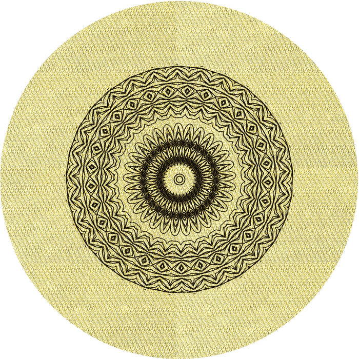 Square Machine Washable Transitional Sun Yellow Rug in a Living Room, wshpat1966yw