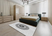 Machine Washable Transitional White Smoke Rug in a Bedroom, wshpat1966
