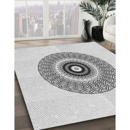 Machine Washable Transitional White Smoke Rug in a Family Room, wshpat1966