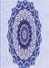 Machine Washable Transitional Blue Rug, wshpat1967blu