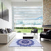 Square Patterned Blue Rug in a Living Room, pat1967blu