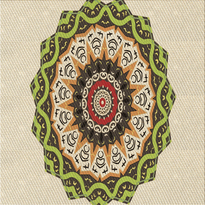 Round Machine Washable Transitional Khaki Gold Rug, wshpat1967brn