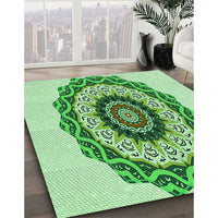 Patterned Green Rug, pat1967grn