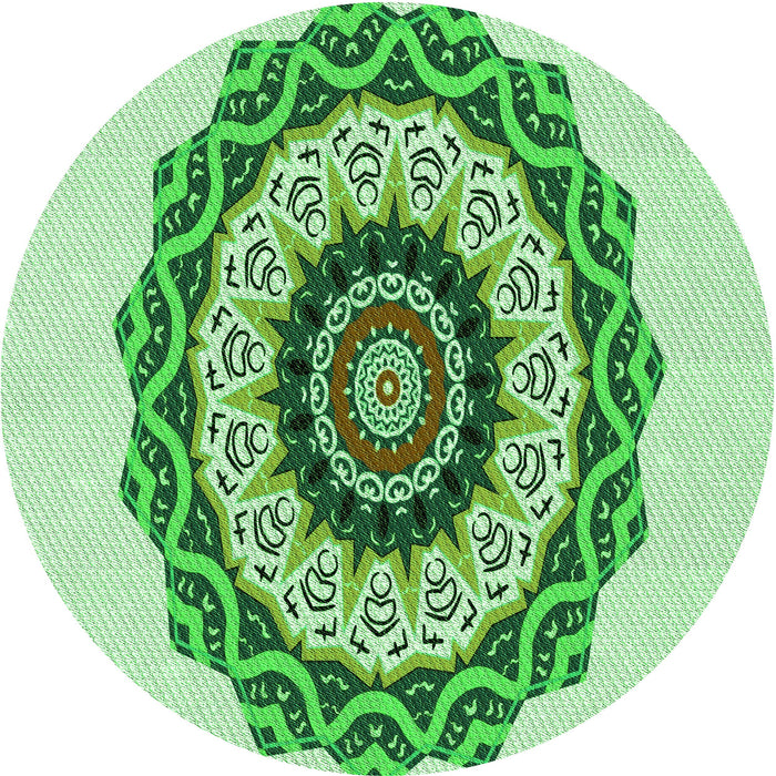 Square Machine Washable Transitional Green Rug in a Living Room, wshpat1967grn