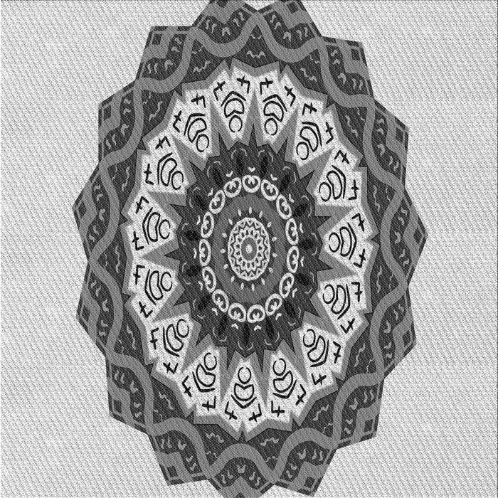 Round Patterned Gray Rug, pat1967gry