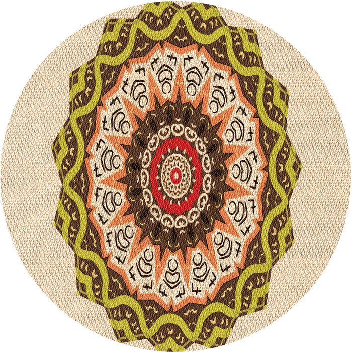 Square Machine Washable Transitional Khaki Gold Rug in a Living Room, wshpat1967org