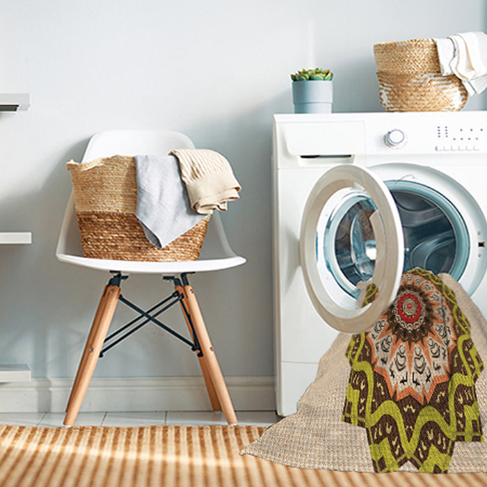 Machine Washable Transitional Khaki Gold Rug in a Washing Machine, wshpat1967org