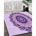 Machine Washable Transitional Blossom Pink Rug in a Family Room, wshpat1967pur