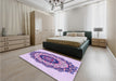 Patterned Blossom Pink Rug in a Bedroom, pat1967pur