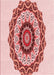 Machine Washable Transitional Red Rug, wshpat1967rd