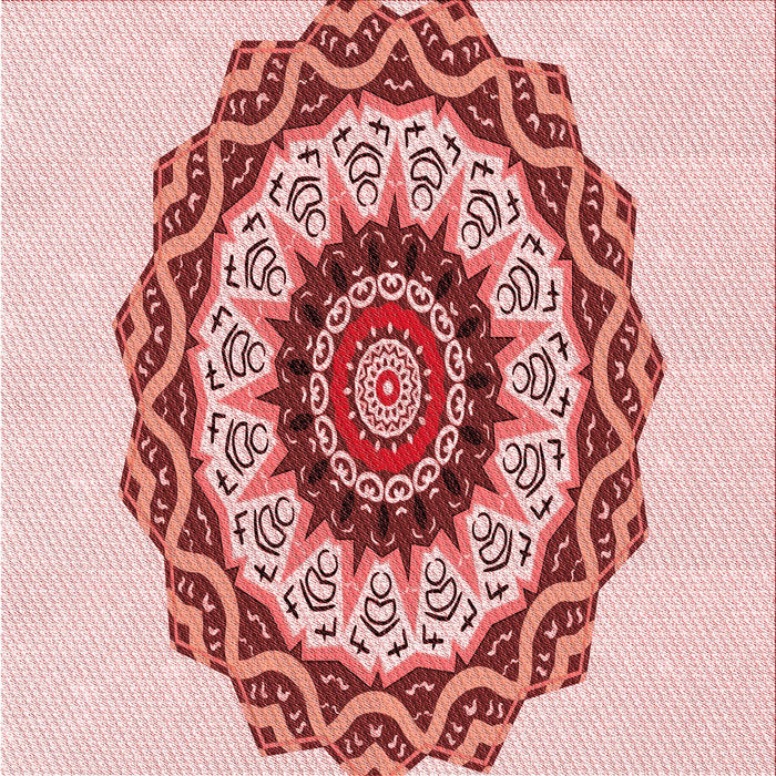 Round Patterned Red Rug, pat1967rd