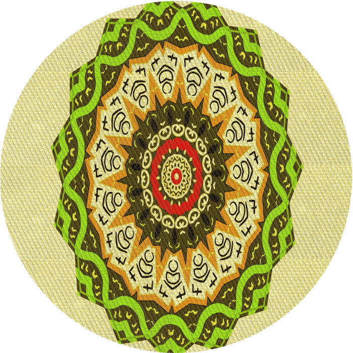 Square Patterned Dark Golden Brown Rug, pat1967yw