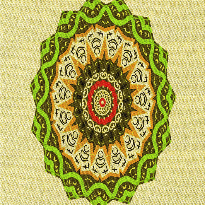 Round Patterned Dark Golden Brown Rug, pat1967yw