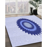 Patterned Lavender Blue Rug, pat1968blu