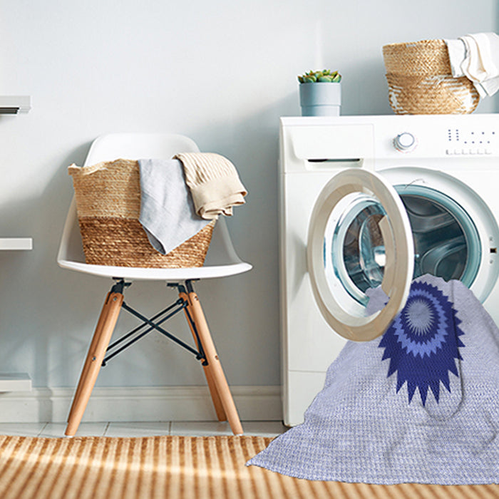 Machine Washable Transitional Lavender Blue Rug in a Washing Machine, wshpat1968blu