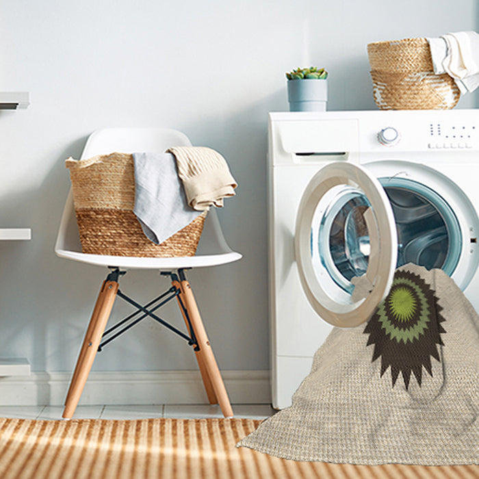 Machine Washable Transitional Vanilla Gold Rug in a Washing Machine, wshpat1968brn