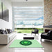 Machine Washable Transitional Light Green Rug in a Kitchen, wshpat1968grn