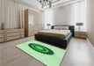 Patterned Light Green Rug in a Bedroom, pat1968grn