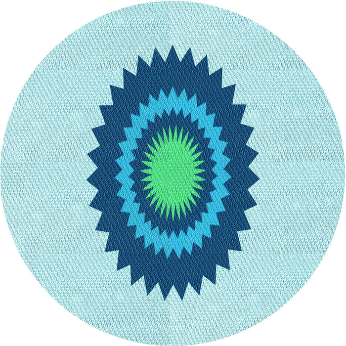 Square Patterned Blue Rug, pat1968lblu