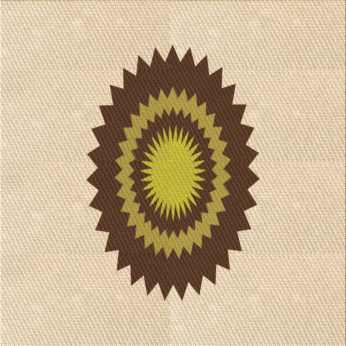 Round Patterned Golden Blonde Gold Rug, pat1968org