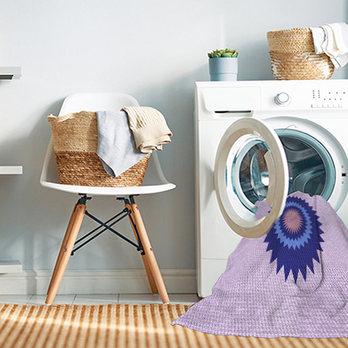 Machine Washable Transitional Purple Rug in a Washing Machine, wshpat1968pur
